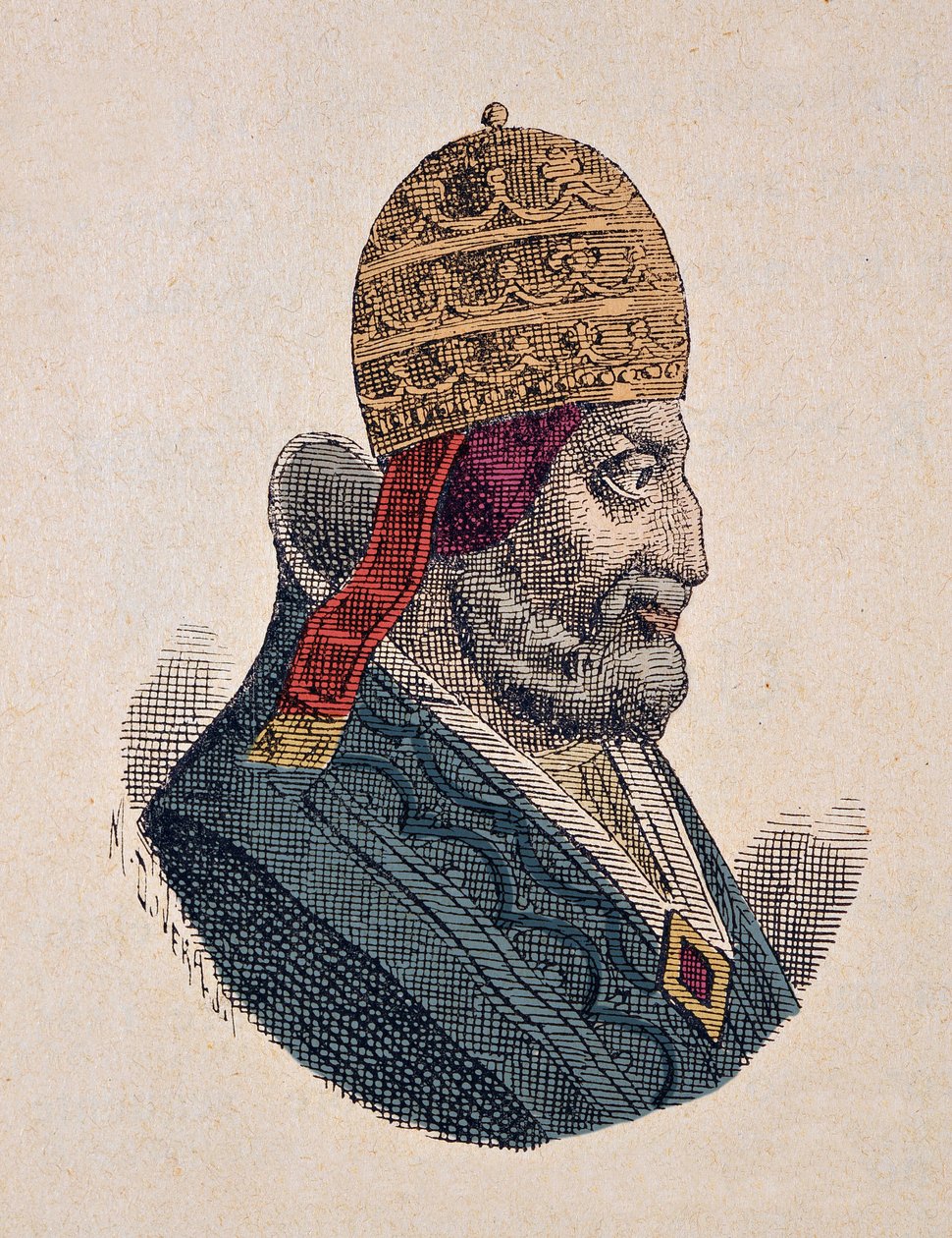 صورة للبابا أوربان الثالث (أوربان أو أوربانوس أو أوربانو) (1185-1187) بواسطة المدرسة الايطالية