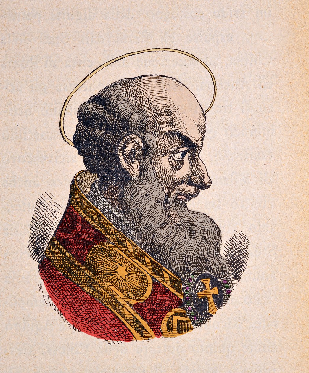 صورة لقديس البابا فطيرة الخامس (بيوس أو بيو) (1566-1572) ، 1898 (النقش مع تلوين لاحق) بواسطة المدرسة الايطالية