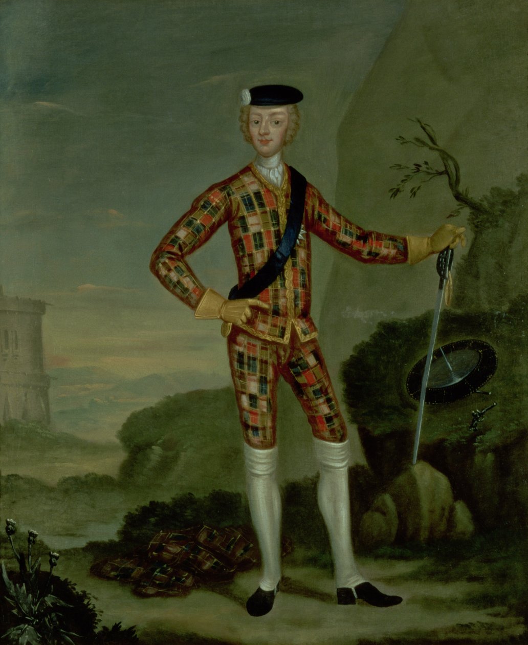 الأمير تشارلز إدوارد (بوني الأمير تشارلي ، 1720-1788) في ترتان بواسطة المدرسة الايطالية