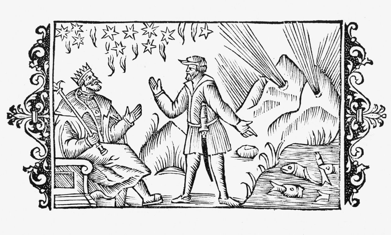 مشهد العرافة ، من قصة حول Gentibusseptentrionalibus بقلم Olaus Magnus (1490-1558) ، نُشر في روما ، 1555 بواسطة المدرسة الايطالية