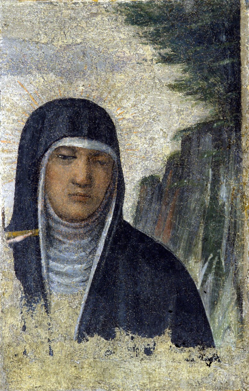 سانت كلير. مؤسس وسام كلاريس (انظر أسيزي بواسطة المدرسة الايطالية