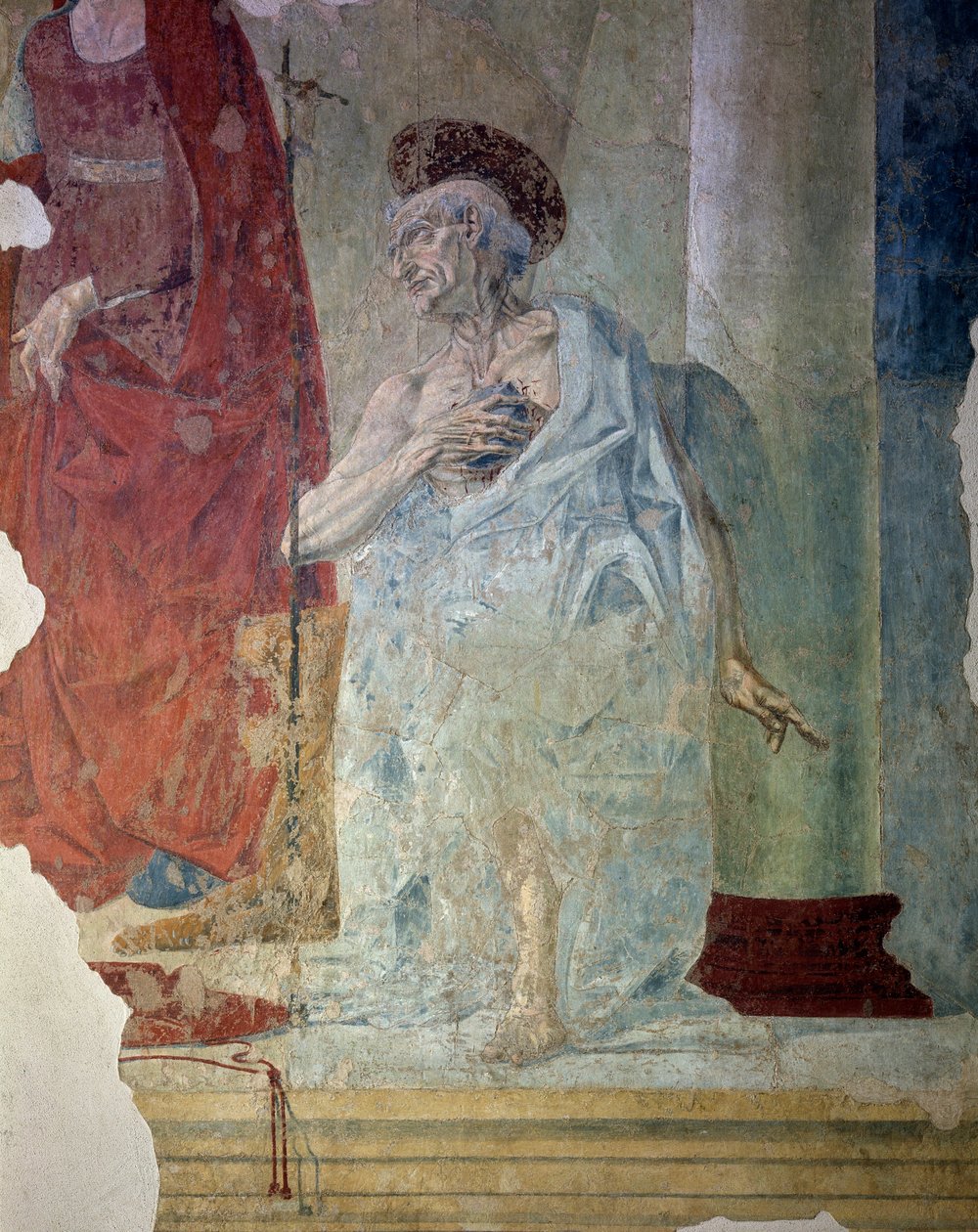 St Jerome as a penitent. Detail. Fresco بواسطة المدرسة الايطالية