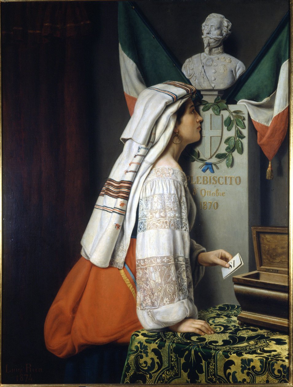 استفتاء عام 1870. في هذه المناسبة صوت الإيطاليون لصالح الوحدة الإيطالية. Museo del Risorgimento. ميلان بواسطة المدرسة الايطالية