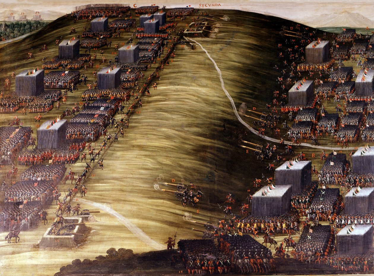 معركة الجبل الأبيض (حرب الثلاثين عامًا) في 8 نوفمبر 1620 بين التشيك وجيوش هابسبورغ الإمبراطورية. طلاء زيتي. روما ، أسقف كنيسة رئيس بلدية النصر. بواسطة المدرسة الايطالية