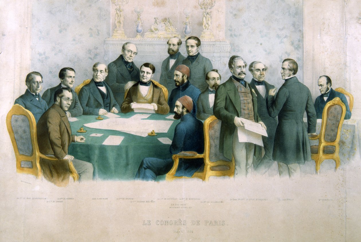 مؤتمر باريس ، مارس 1856 ، توضيح من تاريخ إيطاليا بواسطة المدرسة الايطالية