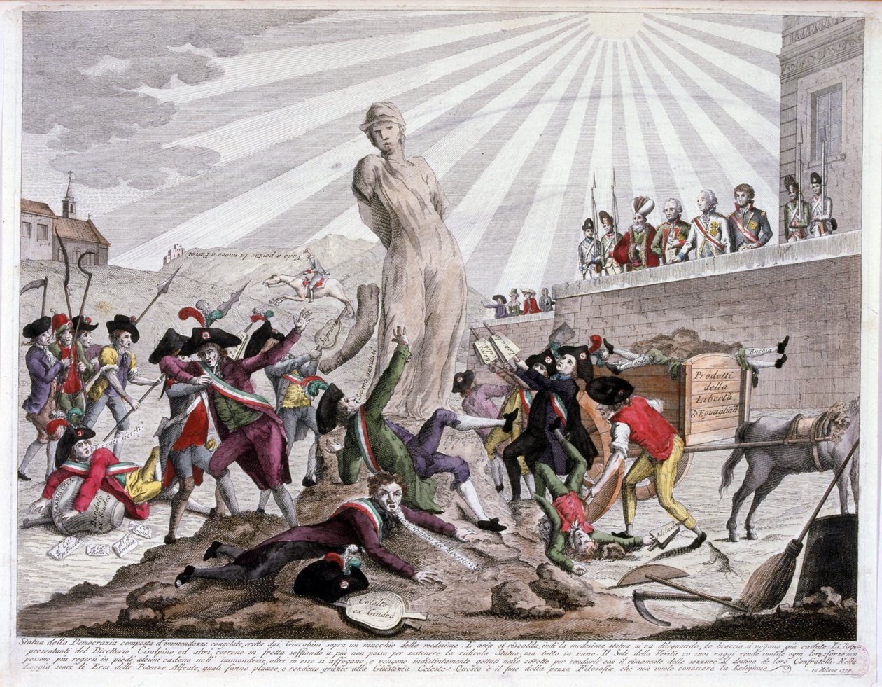 The Directoire أثناء الثورة الفرنسية 1789-94 بواسطة المدرسة الايطالية