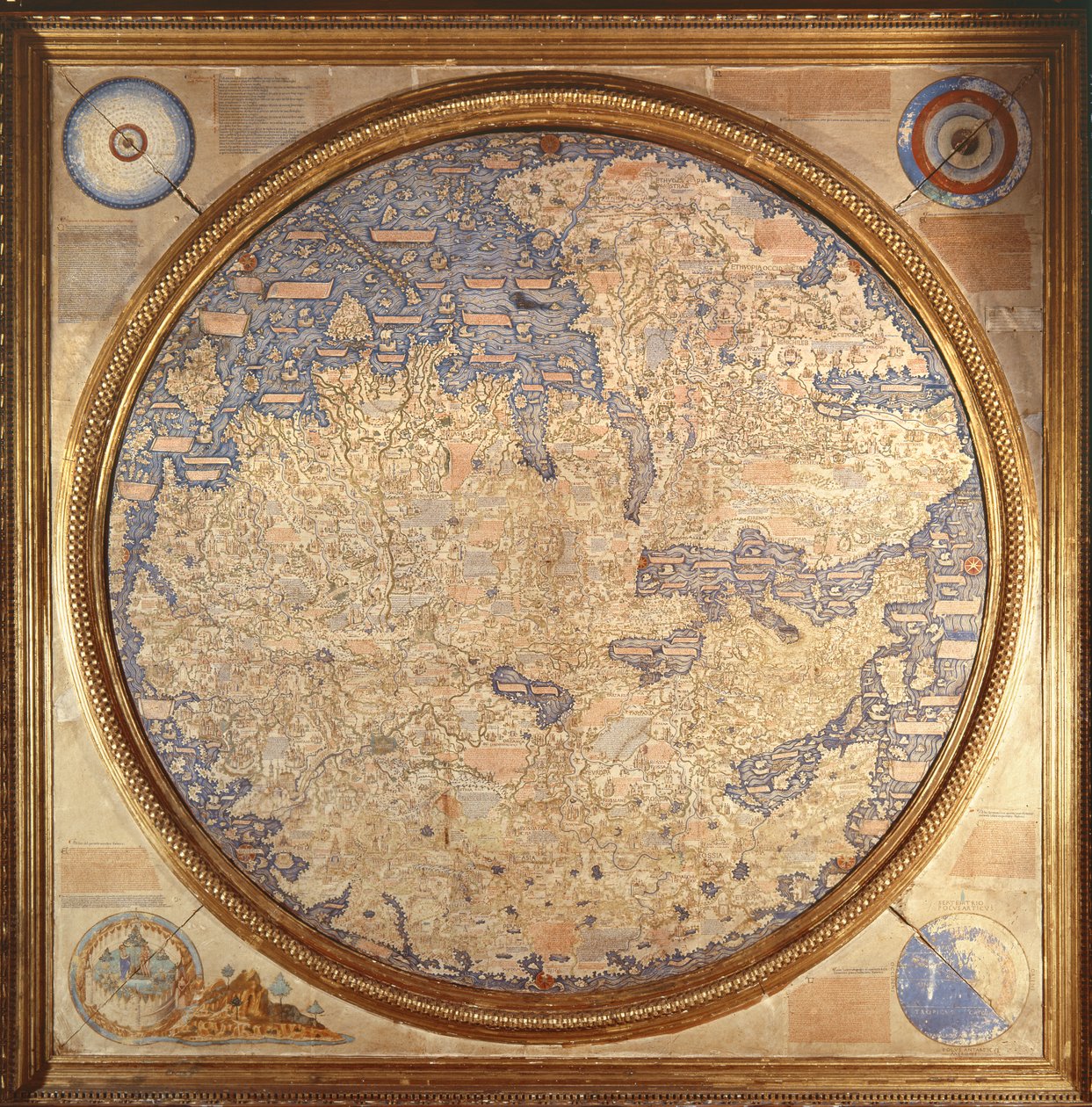 The Mappa Mundi of Fra Mauro ، راهب Camaldolese من دير سان ميشيل في مورانو بواسطة المدرسة الايطالية
