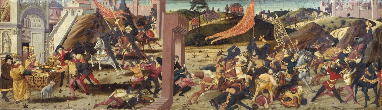 موريللي كاسون يصور الغال الذين هزمهم ماركوس فوريوس كاميلوس (اللوحة الرئيسية) بواسطة المدرسة الايطالية