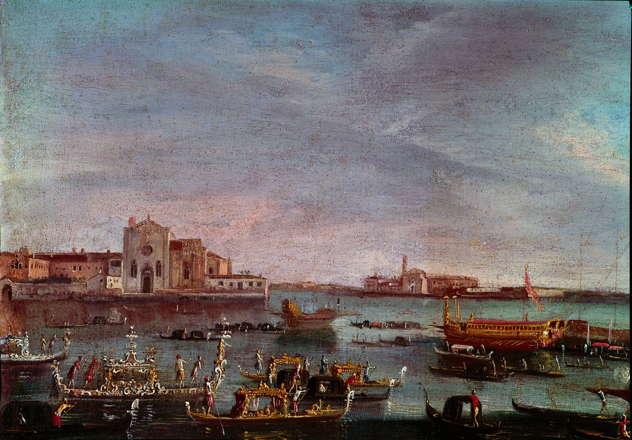 The regatta on the Grand Canal in Venice Anonymous painting of the 18th century Sun. 36x54 cm Venice, Museo Correr بواسطة المدرسة الايطالية
