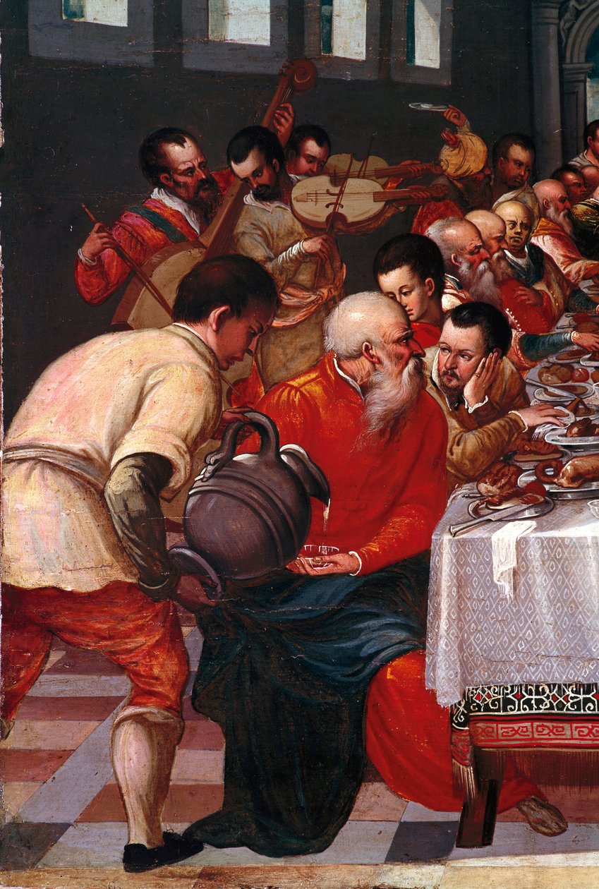 The wedding of Cana Detail. Anonymous painting of the Venetian school. 16th century Sun. 85x118 cm venise, Correr museum بواسطة المدرسة الايطالية