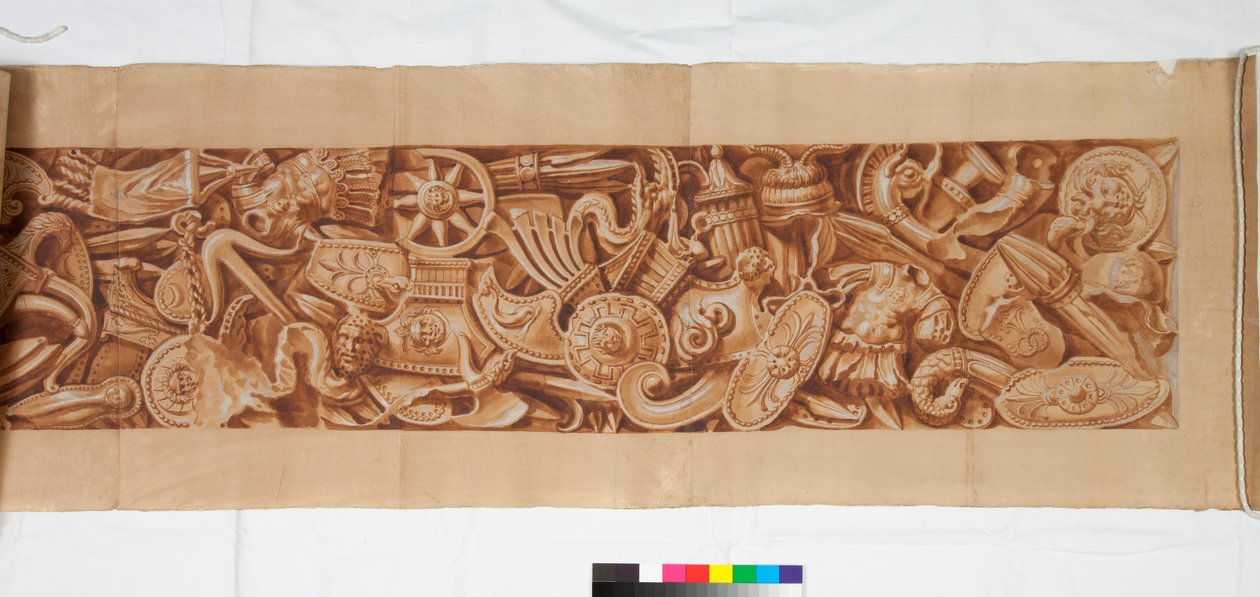 ثلاثة رسومات بعد العصور القديمة ، حوالي عام 1750 (تم زيادة الرسم بالفرشاة باللون البني الغامق فوق إشارة باهتة بالطباشير الأسود) بواسطة المدرسة الايطالية