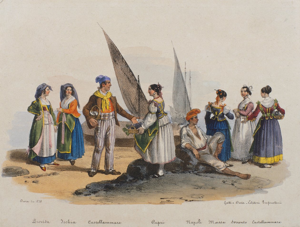 Traditional dress of Naples بواسطة المدرسة الايطالية