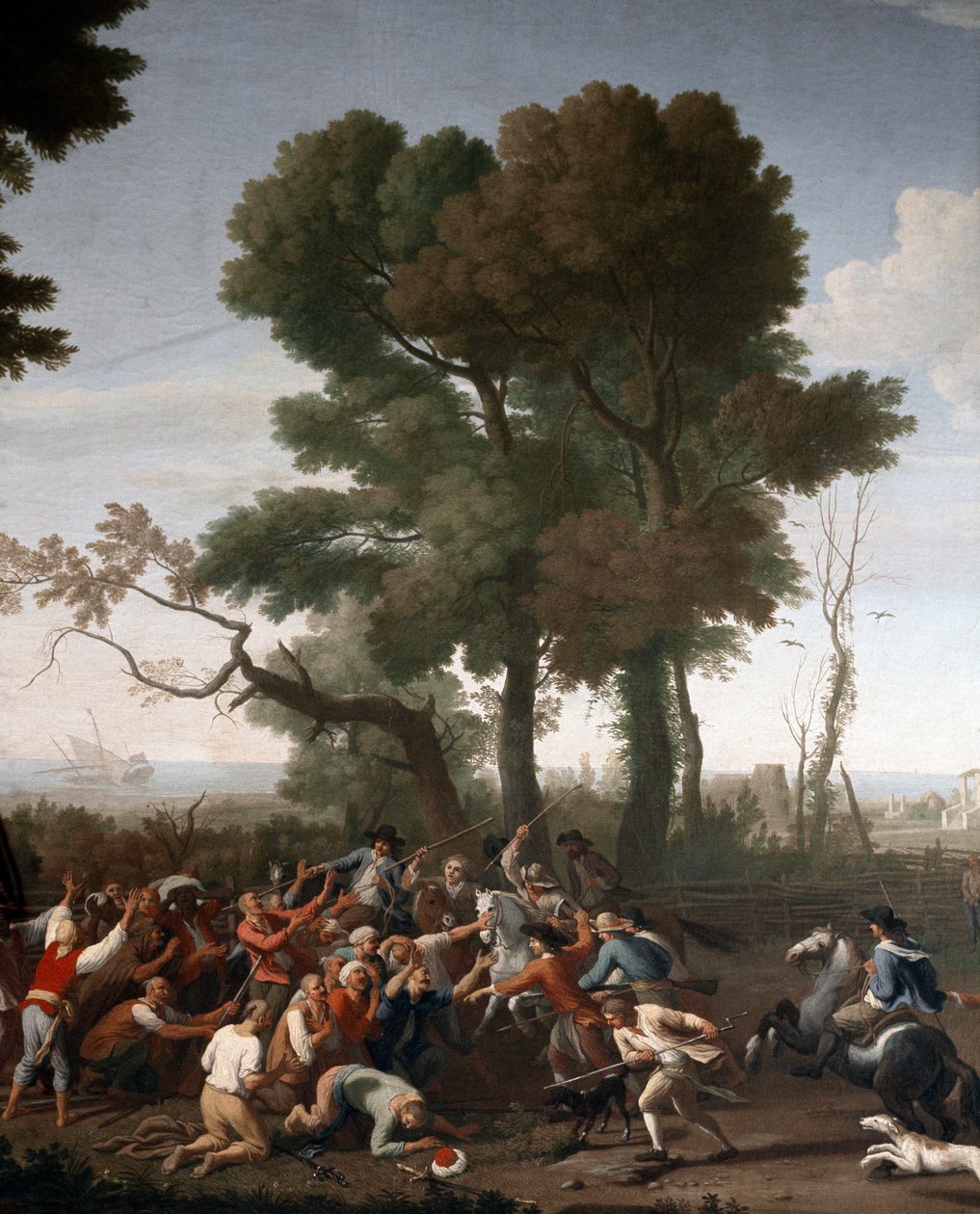 Turkish pirates captured in Maccarese, near Rome, detail (painting بواسطة المدرسة الايطالية