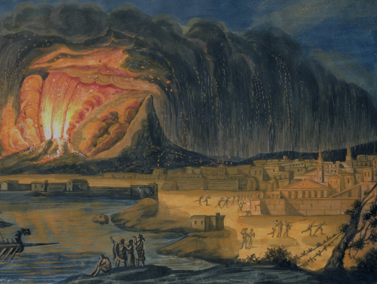 Vesuvius Erupting Near Naples ، c.1815 بواسطة المدرسة الايطالية