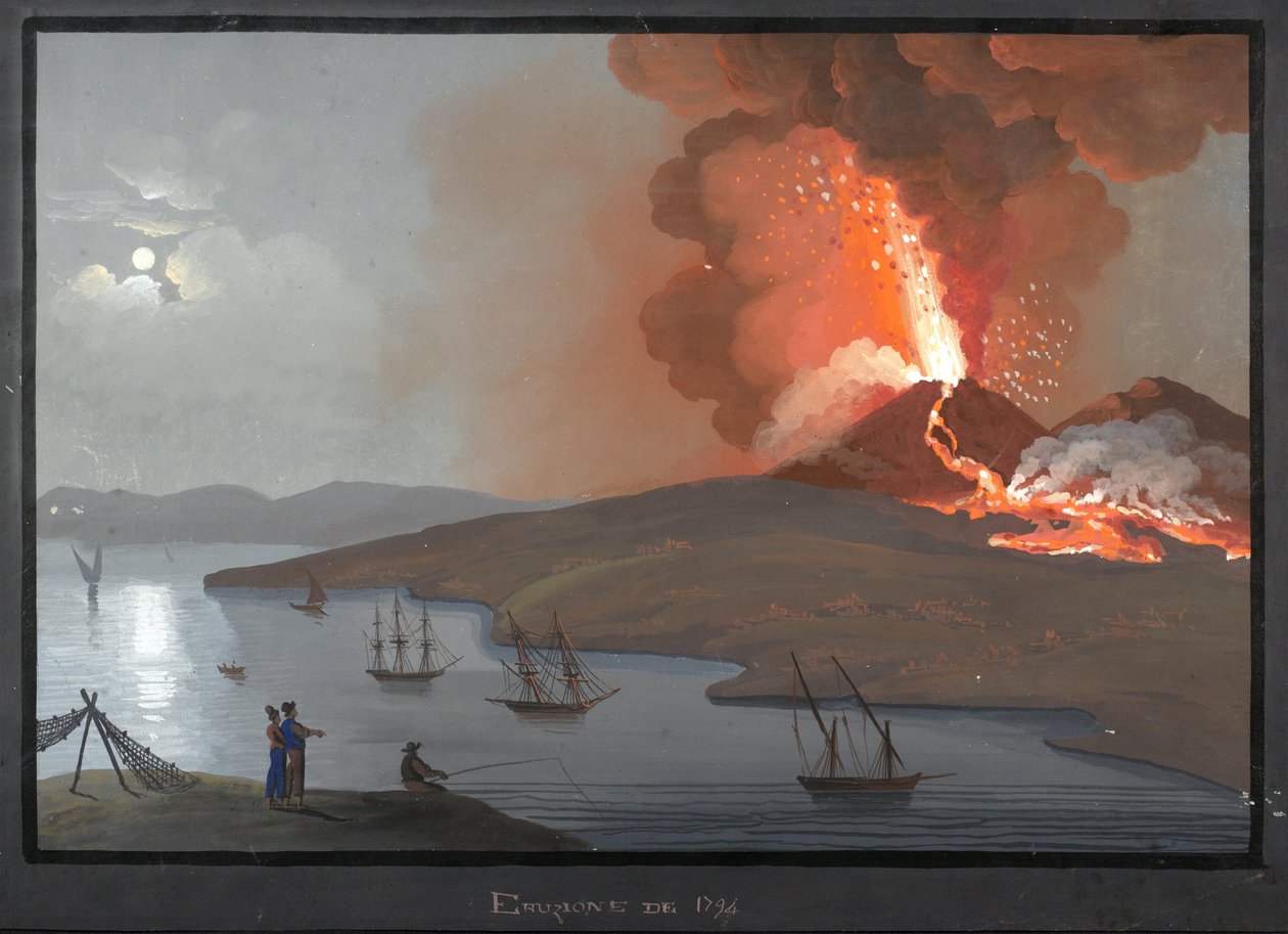فيزوف ، ثوران عام 1794 بواسطة المدرسة الايطالية
