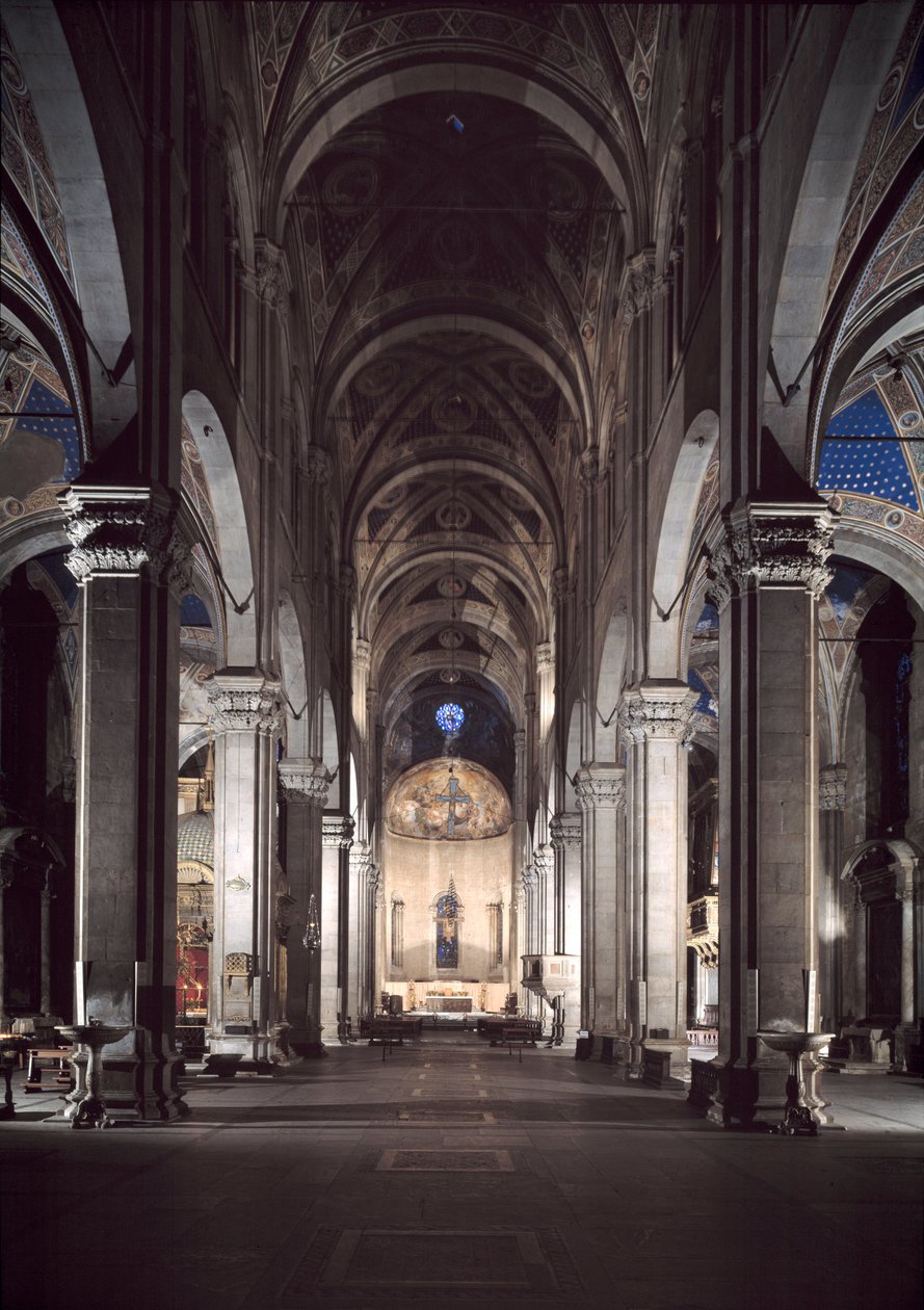 View of Lucca cathedral بواسطة المدرسة الايطالية