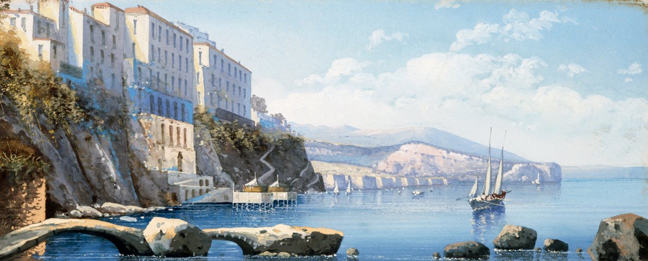 View of Sorrento (gouache) بواسطة المدرسة الايطالية