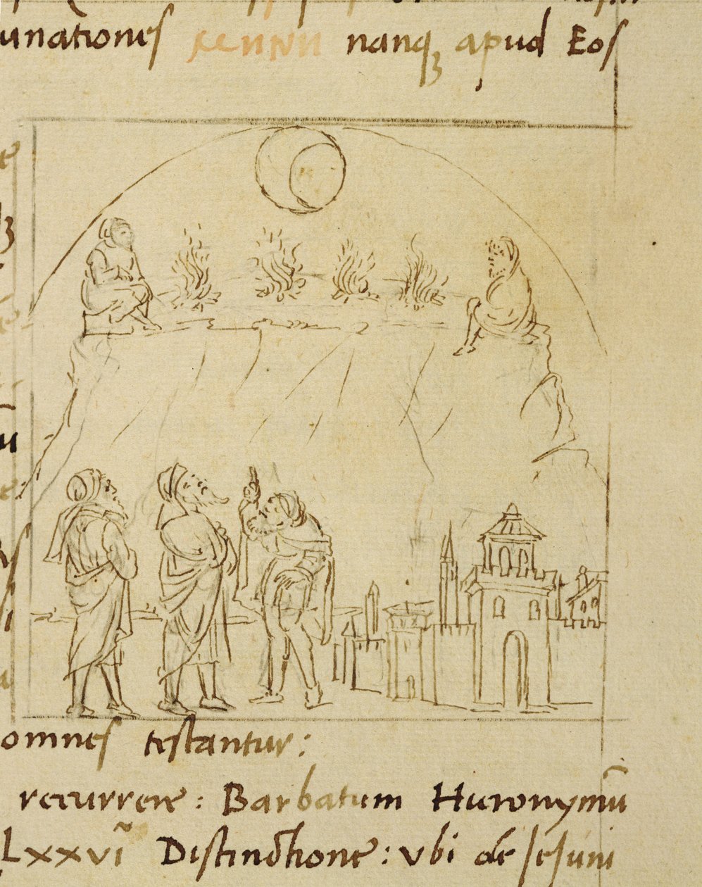 Ms.LAT.446 fol.2v يدرس الحكماء حركة النجوم لتحديد التاريخ الدقيق لعيد الفصح ، من Ortopascha بواسطة الحاج Priscian بواسطة المدرسة الإيطالية المدرسة الإيطالية