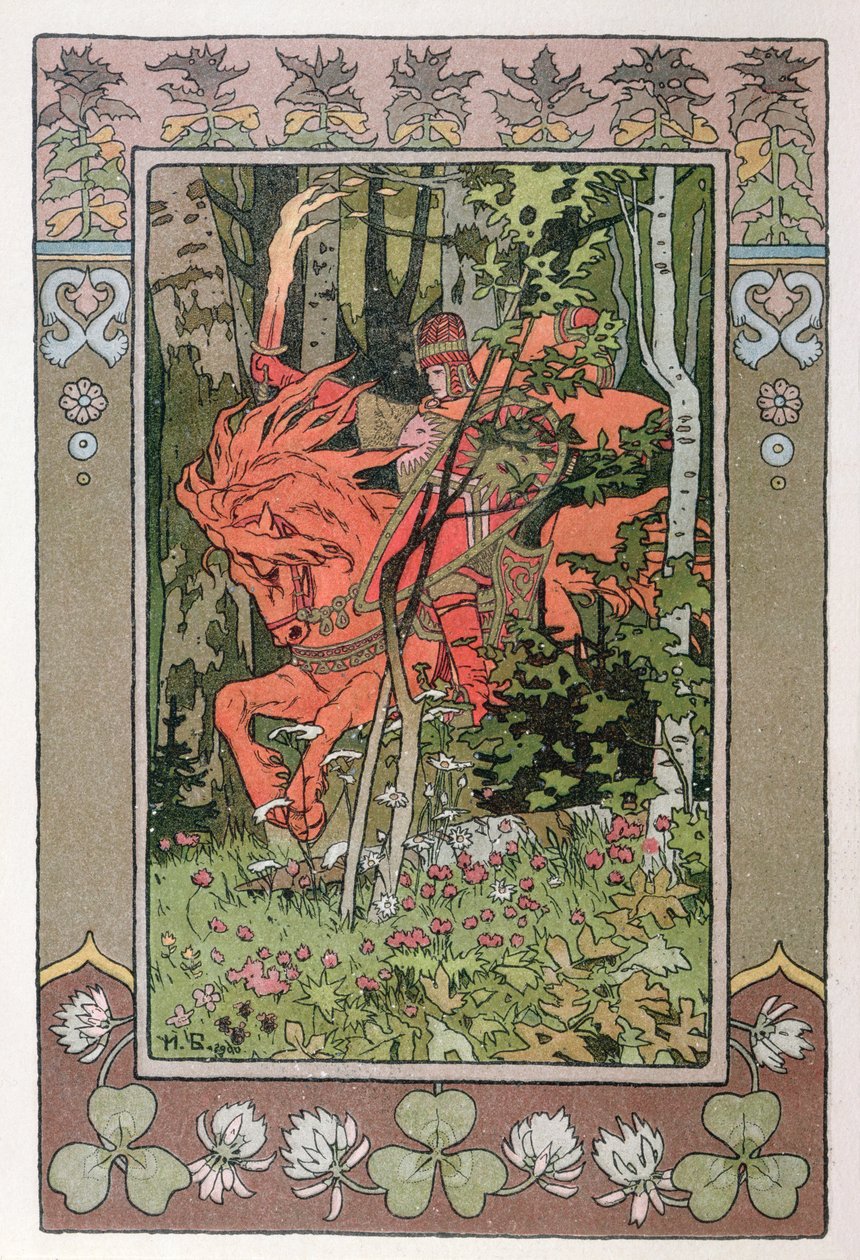 The Red Rider ، حلقة من قصة الجنية الروسية `` Vasilissa the Beautiful &39;&39; ، 1900 بواسطة إيفان ياكوفليفيتش بيليبين