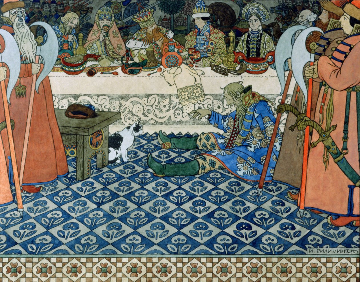 رسم توضيحي لـ "رواية القيصر سالتان" لألكسندر بوشكين ، 1905 بواسطة إيفان ياكوفليفيتش بيليبين
