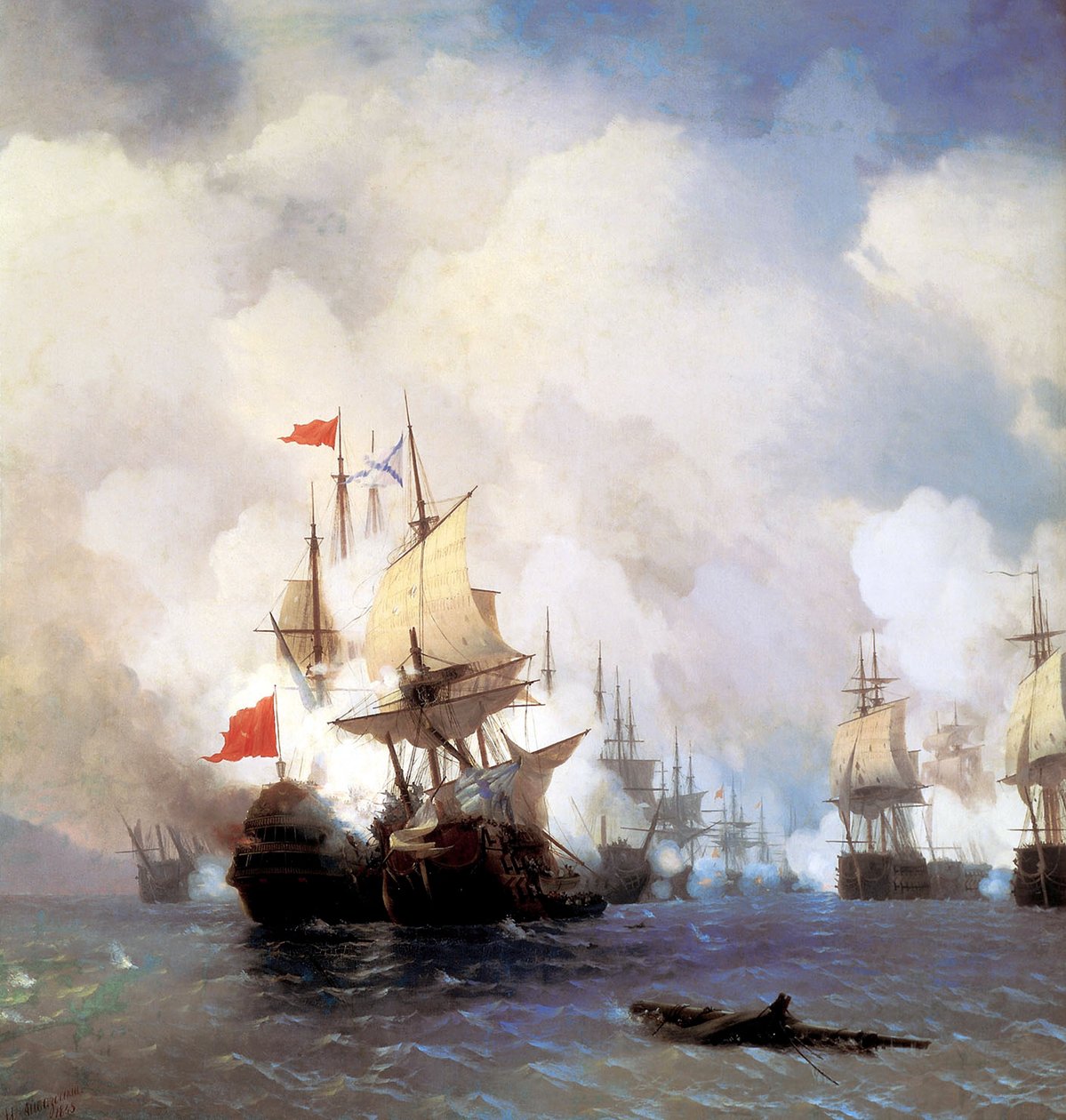 معركة في قناة خيوس ، 1848 بواسطة إيفان كونستانتينوفيتش أيفازوفسكي