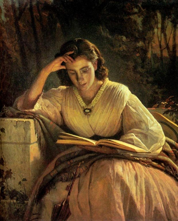 قراءة المرأة. n:. 1863. ن بواسطة إيفان نيكولايفيتش كرامسكوي