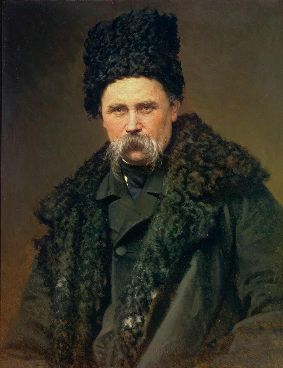 صورة الكاتب الأوكراني تاراس جريجوريفيتش شيفتشينكو (1814-61) ، 1871 بواسطة إيفان نيكولايفيتش كرامسكوي