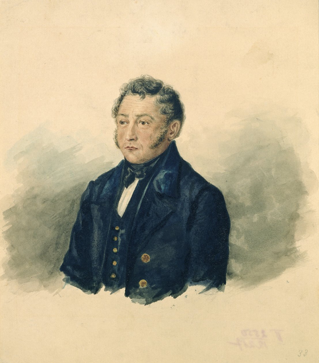 صورة لـ Faddey Venediktovich Bulgarin ، c.1840 بواسطة إيفان نيكولايفيتش تيريبنيف
