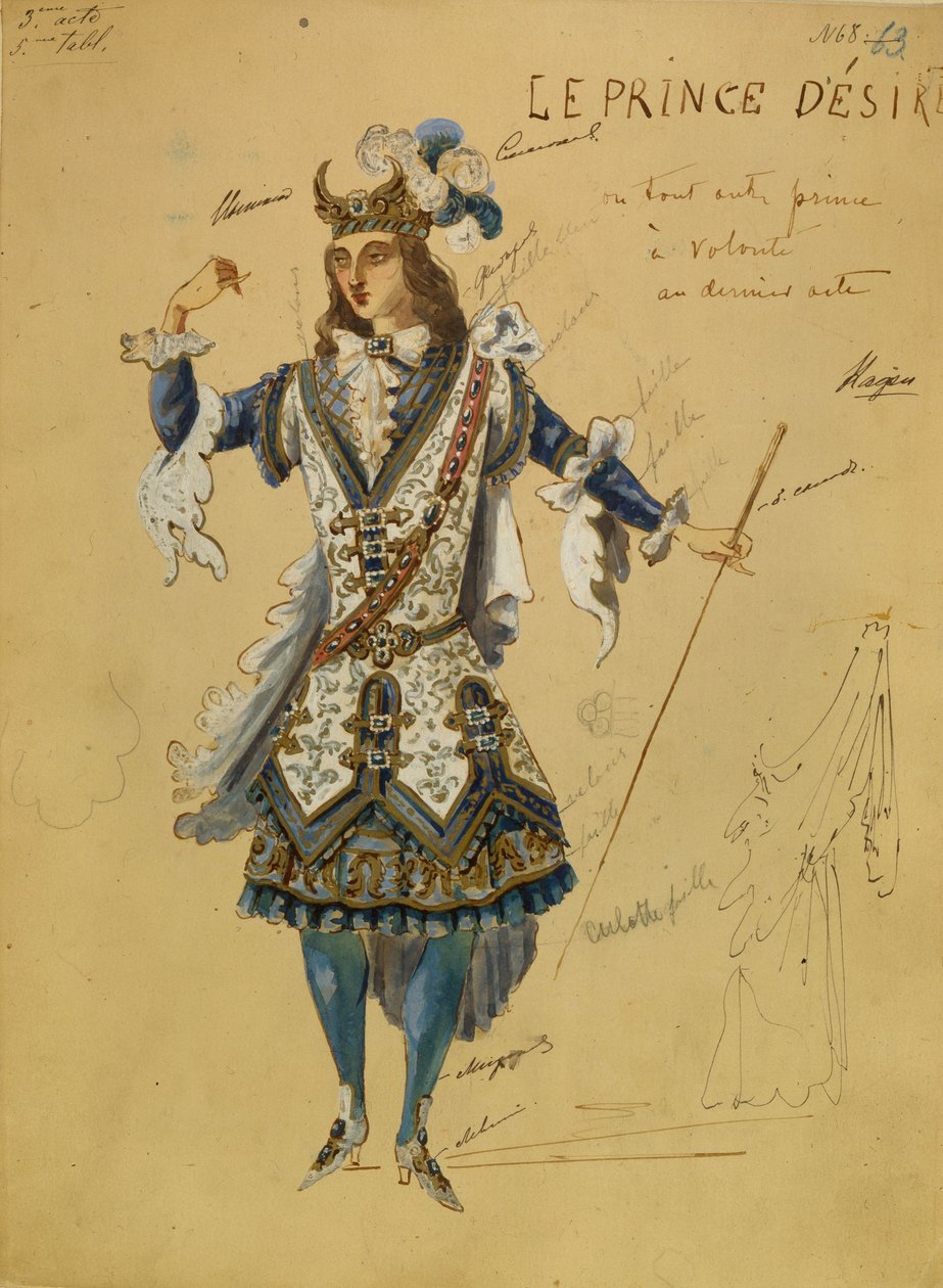 تصميم أزياء جمال الباليه النائم بقلم P. Tchaikovsky ، 1890 بواسطة إيفان الكسندروفيتش فسيفولوزكي