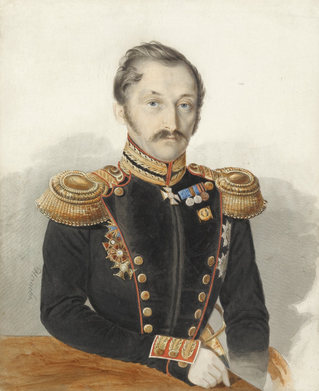 صورة للجنرال الكسندر دانيلوفيتش فرع الشعير 1818-1861 بواسطة إيفان أليكسييفيتش نيجاييف