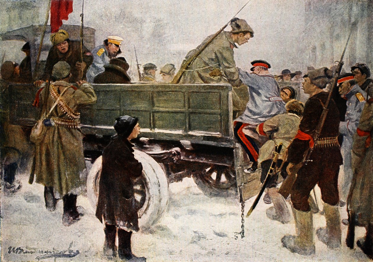 اعتقال الجنرالات خلال الثورة في فبراير 1917 (ليثو ملون) بواسطة إيفان أليكسييفيتش فلاديميروف