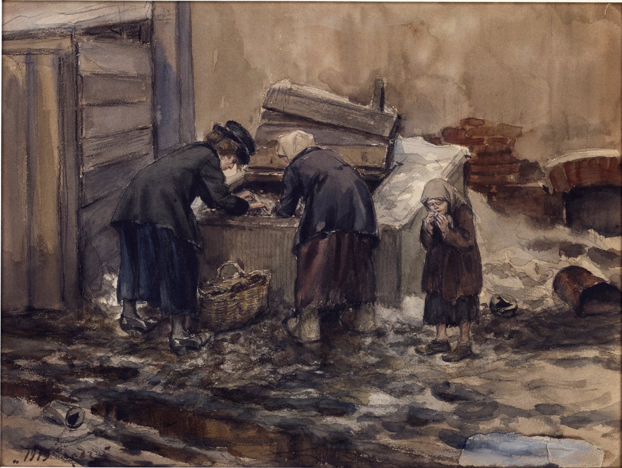 سنوات الجوع في بتروغراد بواسطة فلاديميروف وإيفان أليكسييفيتش (1869-1947). ألوان مائية ، غواش على ورق بواسطة إيفان أليكسييفيتش فلاديميروف