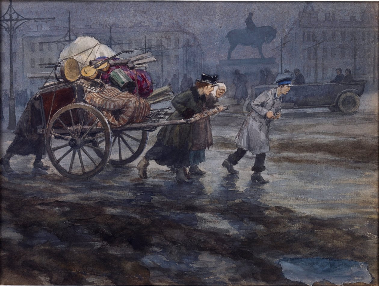 أنقاض منزل ثري لفلاديميروف ، إيفان أليكسييفيتش (1869-1947). ألوان مائية ، غواش على ورق بواسطة إيفان أليكسييفيتش فلاديميروف