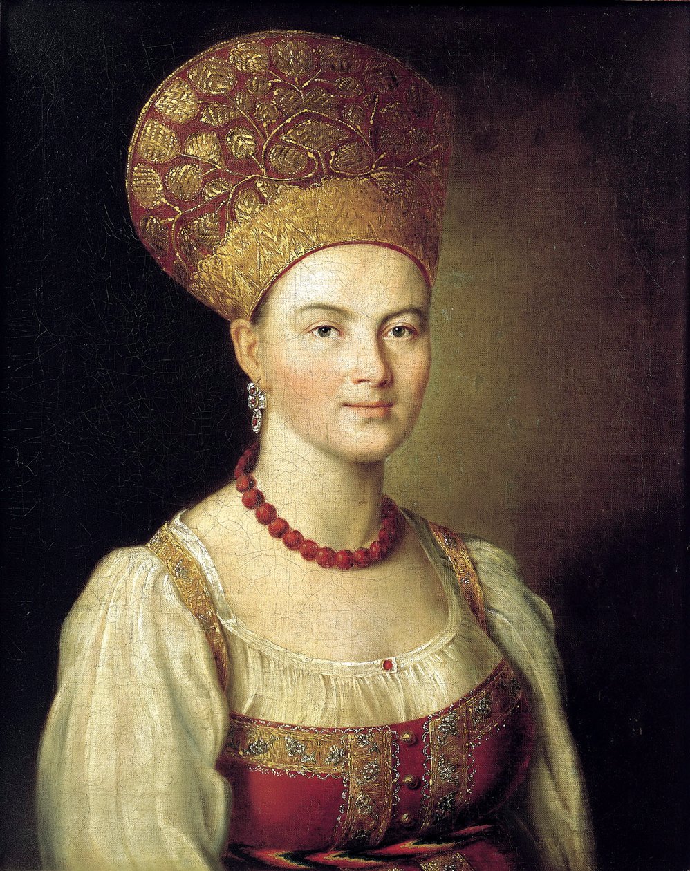 "صورة أنثى في اللباس الروسي" ، 1784 بواسطة إيفان أرجونوف
