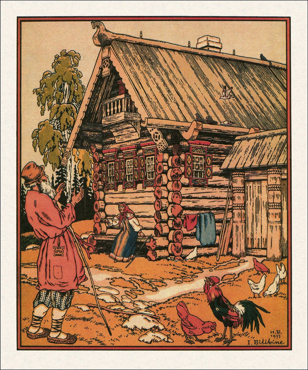 رسم توضيحي لقصة الصياد والسمكة par Bilibin ، إيفان ياكوفليفيتش (1876-1942) بواسطة إيفان ياكوفليفيتش بيليبين