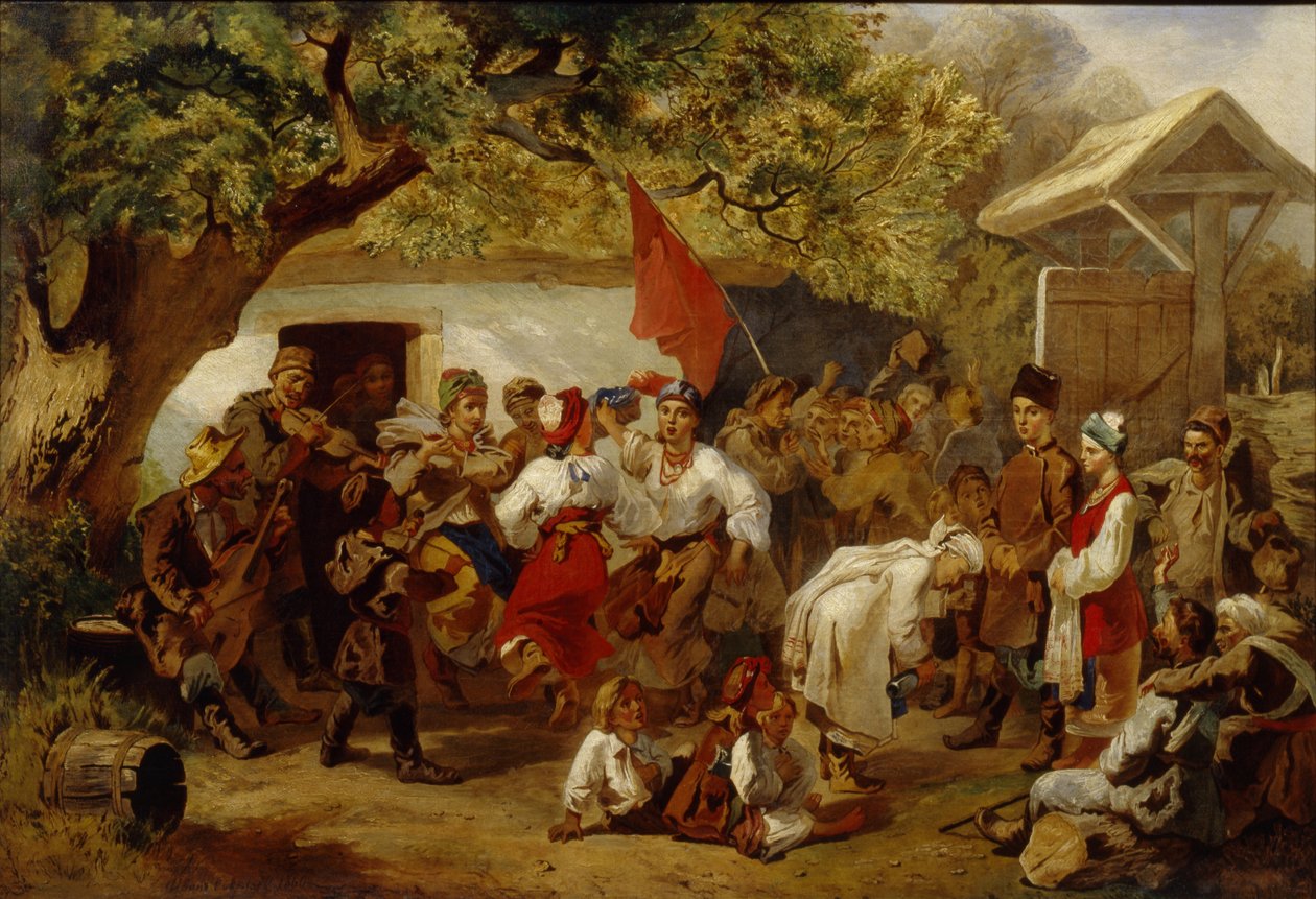 عيد الزفاف ، 1860 بواسطة إيفان إيفانوفيتش سوكولوف