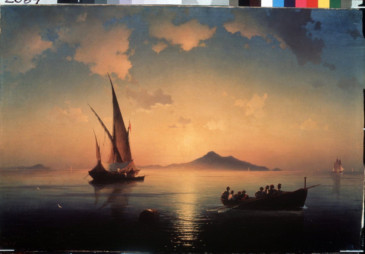 لا باي دي نابولي (خليج نابولي) (إيطاليا). Peinture de Ivan Konstantinovich Aivazosky (Ivan Konstantinovitch Aivazovski بواسطة إيفان كونستانتينوفيتش أيفازوسكي