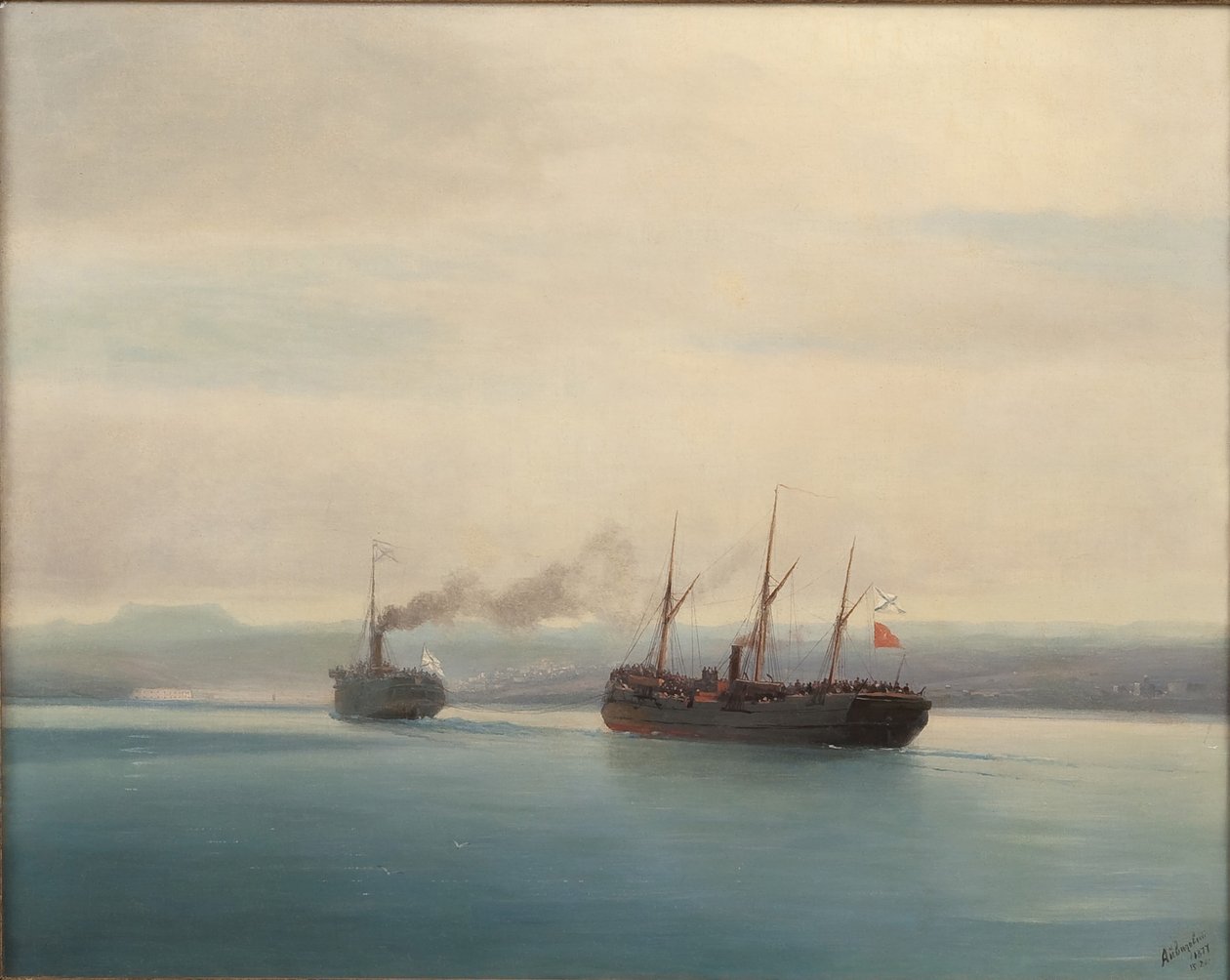 استيلاء سفينة الباخرة الروسية مرسينا على سفينة بخارية روسيا في 13 ديسمبر 1877 ، 1877 بواسطة إيفان كونستانتينوفيتش أيفازوفسكي