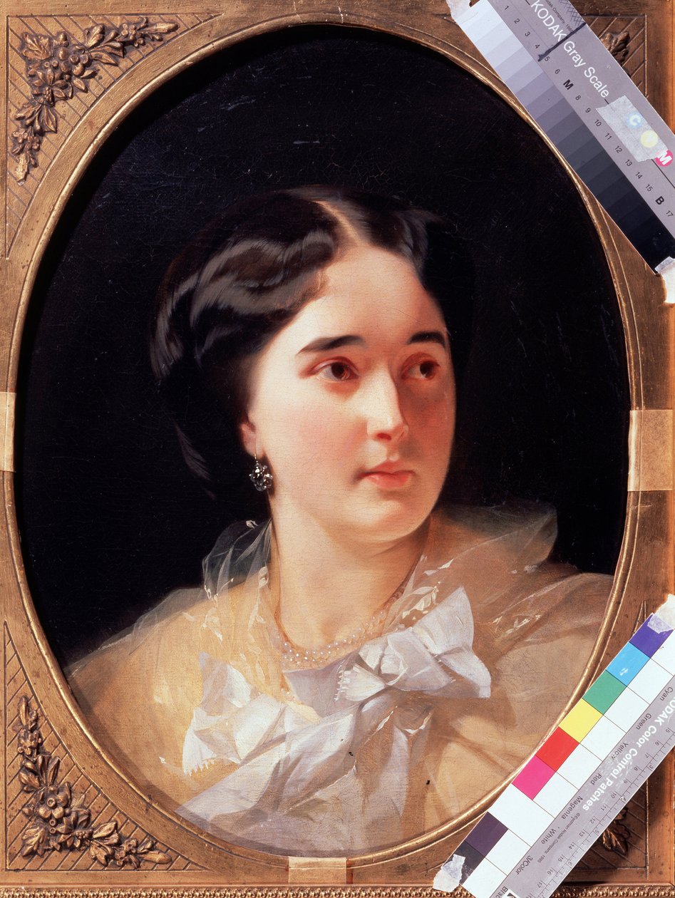 صورة للكونتيسة داريا أولسوفييفا (1836-؟) (صورة للكونتيسة د. لوحة إيفان كوسميتش ماكاروف (1822-1897) ، زيت على قماش بواسطة إيفان كوسميتش ماكاروف