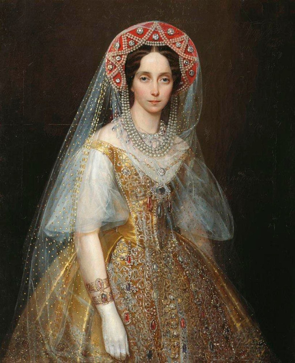 صورة للدوقة الكبرى ماريا ألكساندروفنا 1824-1880 ، إمبراطورة روسيا المستقبلية ، 1840. بواسطة إيفان كوسميتش ماكاروف