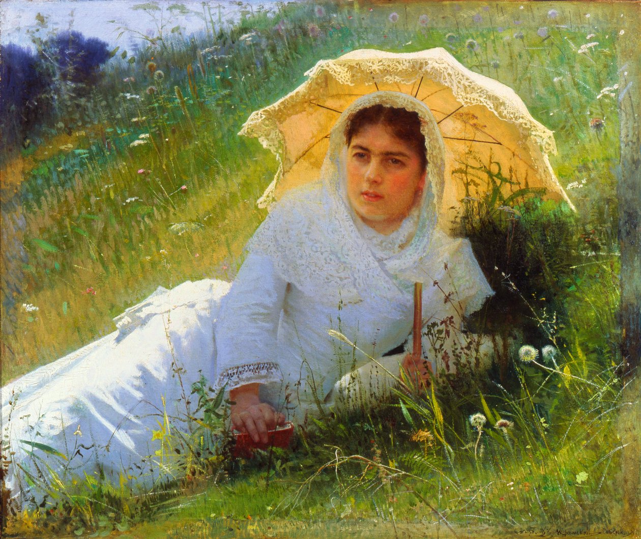 يوم حار على العشب. منتصف النهار ، 1883 بواسطة إيفان كرامسكوي