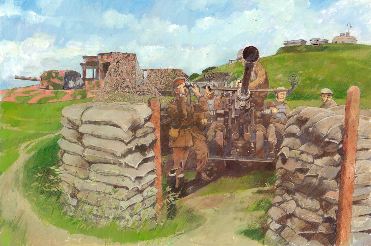 بندقية Bofors ، قلعة Pendennis ، c1943 ، c1990-2010 بواسطة إيفان لابر