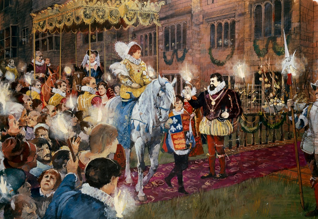 روبرت دادلي يرحب بالملكة إليزابيث الأولى في قلعة كينيلوورث ، وارويكشاير ، يوليو 1575 من القرن الحادي والعشرين بواسطة إيفان لابر