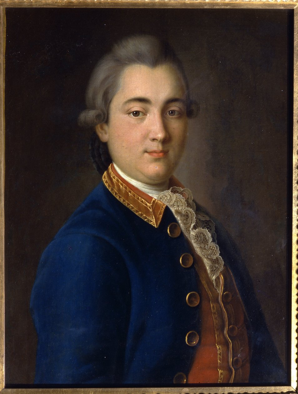 صورة لبوريس فلاديميروفيتش شيريميتيف (1754-1811) بالزي الرسمي لفوج حرس الفرسان. (صورة لبي في شيريميتيف بالزي الرسمي لفوج حرس الفرسان). لوحة إيفان بتروفيتش أرغونوف (أرغونوف) (1729-1802) ، زيت على قماش بواسطة إيفان بتروفيتش أرغونوف
