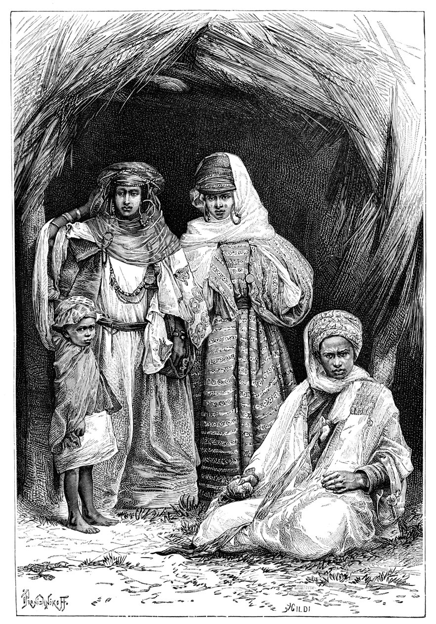 رجل وامرأة وطفل خمير ، شمال أفريقيا ، 1895. بواسطة إيفان برانيشنيكوف