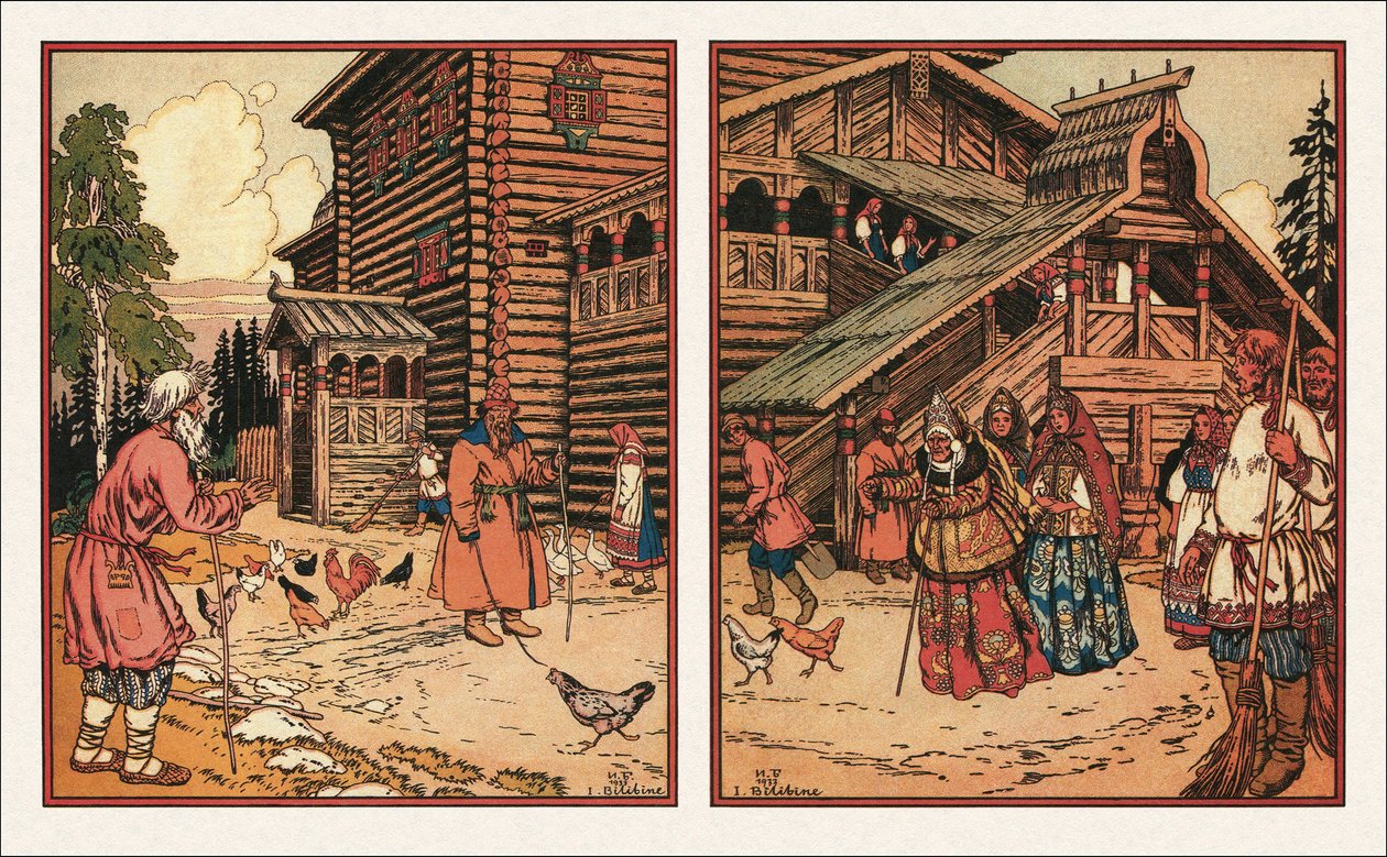 رسم توضيحي لقصة الصياد والأسماك ، 1933 بواسطة إيفان ياكوفليفيتش بيليبين