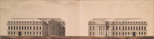 مخطط للمربع أمام الأميرالية ، حوالي عام 1770 (قلم حبر وفرشاة وحبر وألوان مائية) بواسطة إيفان إيجوروفيتش ستاروف