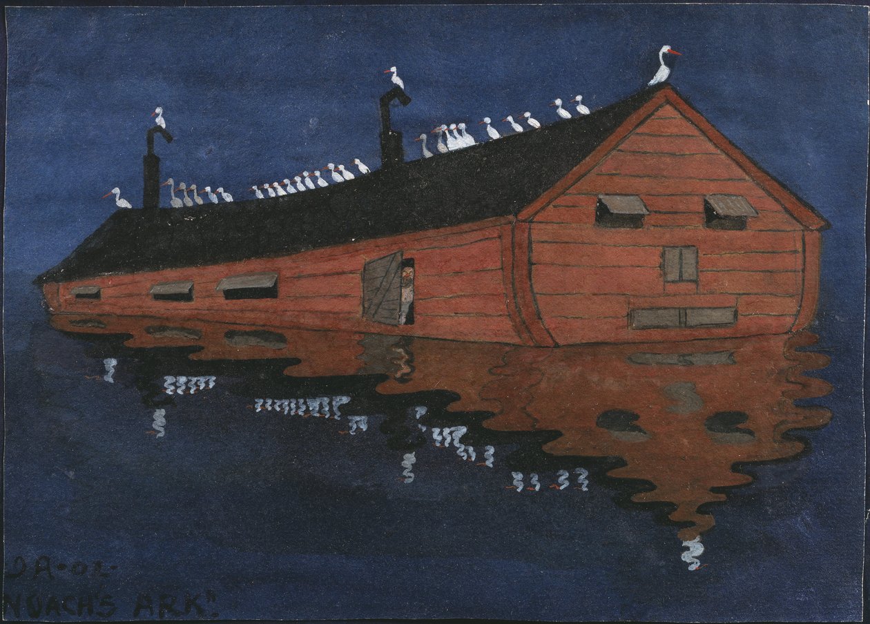L'arche de Noe - سفينة نوح ، بواسطة Arosenius ، Ivar (1878-1909). جواش على ورق. الأبعاد: 18x25 سم. المتحف الوطني ستوكهولم بواسطة إيفار أكسل هنريك أروسينيوس