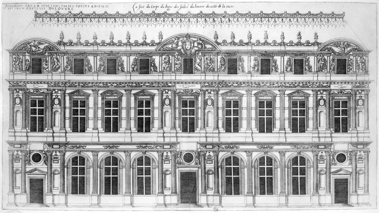 متحف اللوفر من فيلم Les Plus Excellents Batiments de France بواسطة J. Androuet Ducerceau