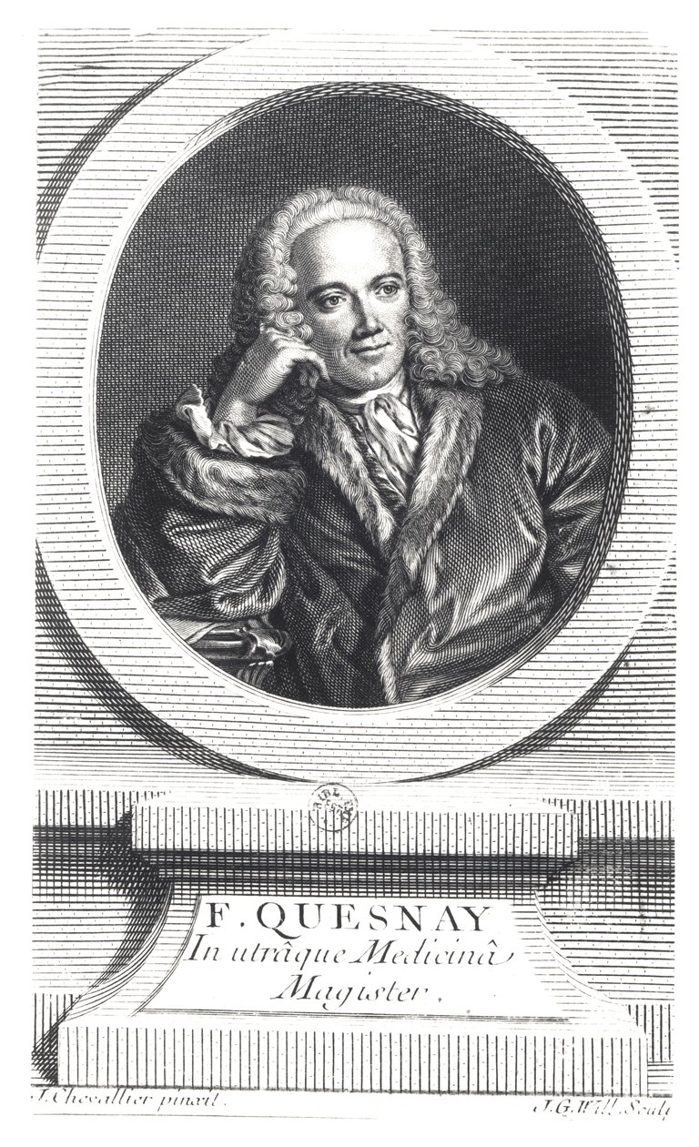 صورة لفرنسوا كيسناي (1694-1774) منقوشة بواسطة يوهان جورج ويلي (1715-1808) بواسطة شيفالييه